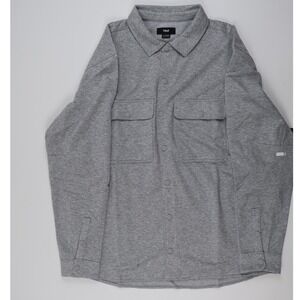 TRUE Men Fleece Shacket Shirt Jacket Heather Gray XL NWT